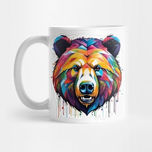Bear Head Dripping Rainbow Graffiti Mug